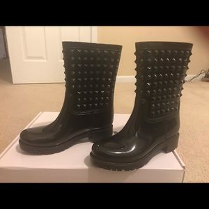 Black Stud Rain boots